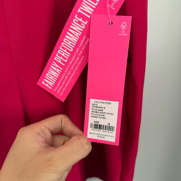 Lilly Pulitzer 16 NEW Antibes Skort Poinsettia Red UPF 50+ Pleated - Picture 3 of 11